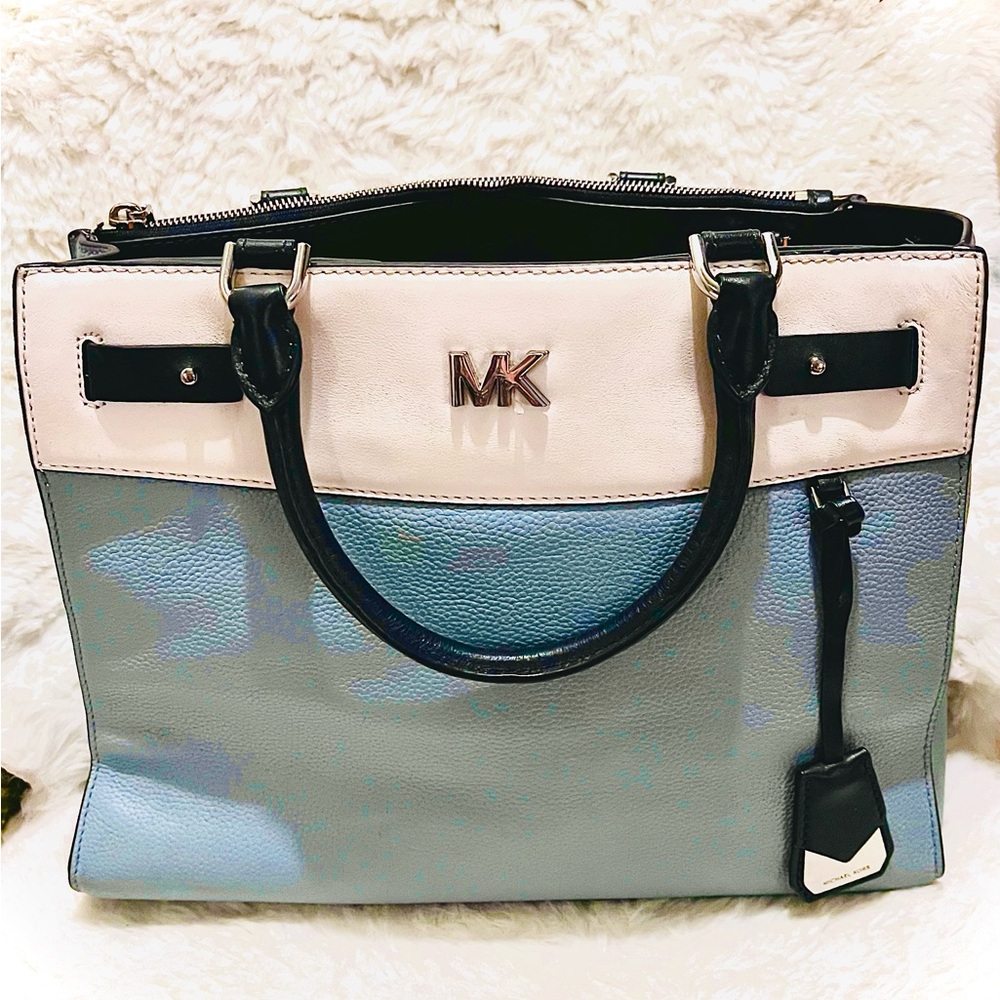 Michael Kors Large Baby and Datk Blue Satchel Tote